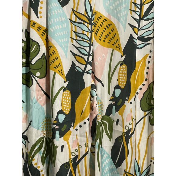 Happily Grey Tropical Print Wide Leg Pants Womens XL Flowy Lightweight Polyester - Picture 4 of 8